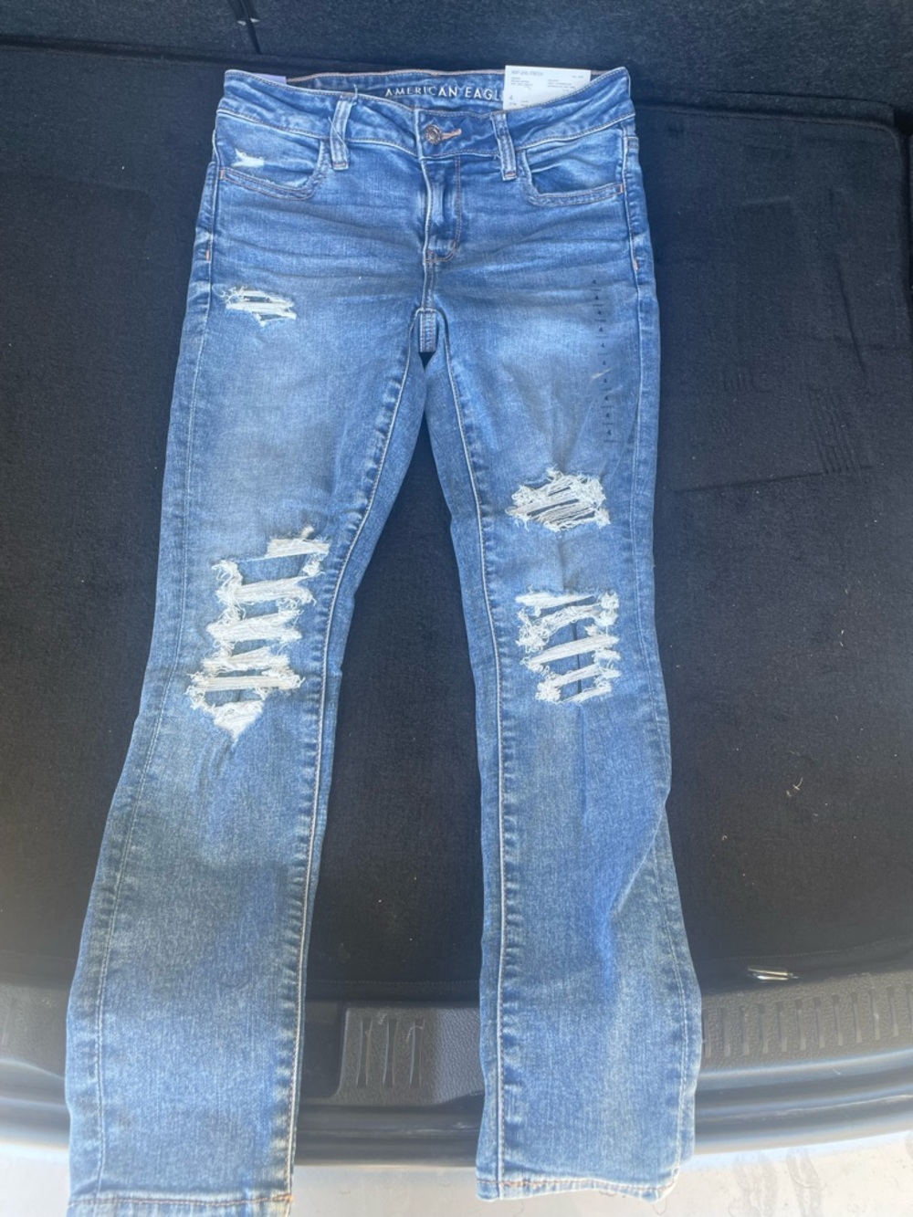 American Eagle Outfitters Medium Blue Distressed Bootcut Jeans
